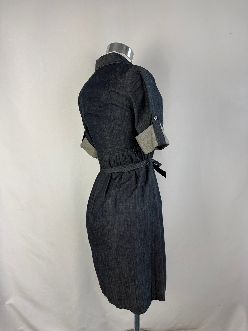 THEORY DENIM SHIRT DRESS WITH BELT - Picture 3 of 5